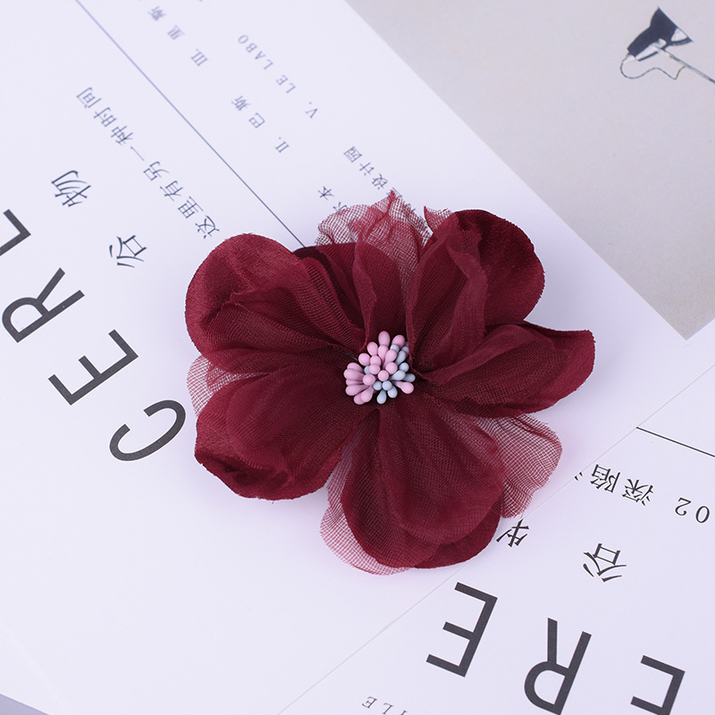 10pcs 8colors Mini Chiffon Fabric Flower For Wedding Invitation Artificial Flowers Dress Decoration - 2