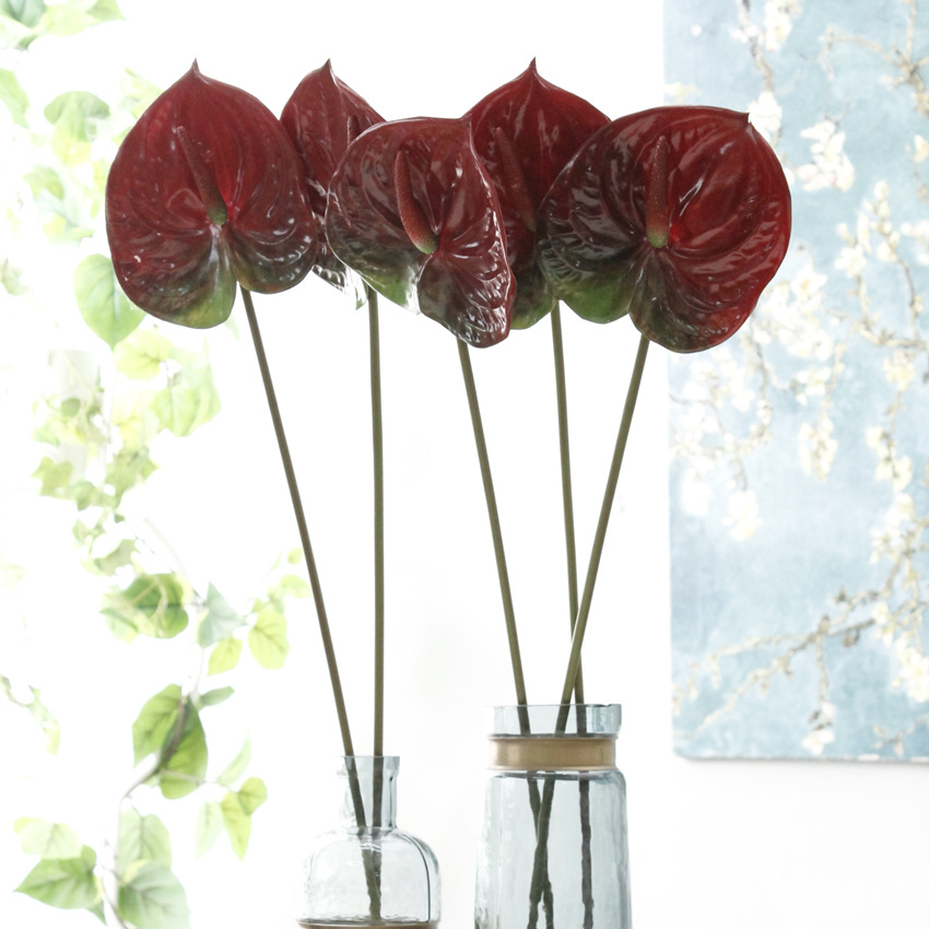 3d Lifelike Multicolor Anthurium Artificial Plant Indoor Faux Flower For Home Decor Wedding Party Decoration - 19