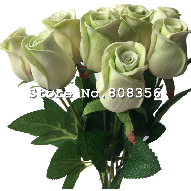 Real Touch Artificial Roses In Red White Yellow Purple For Wedding Party Home Decor - 2
