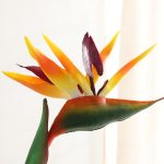 Single Bird Of Paradise Artificial Flower Real Touch Bouquet Soft Plastic Color Dried Decoration - 4