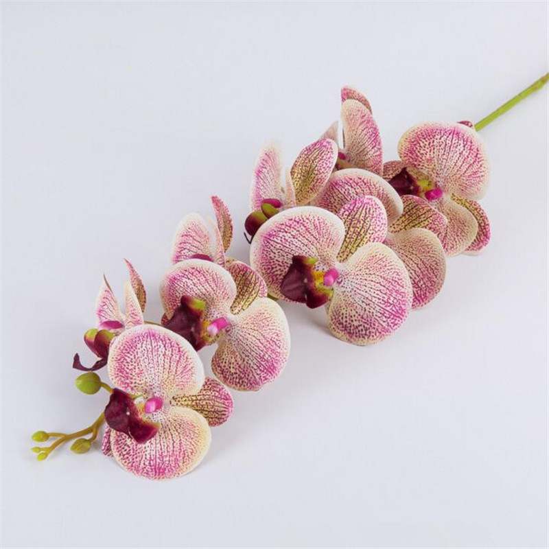 Real Touch Artificial Phalaenopsis Orchid Stem Latex Butterfly Orchids Lifelike Silicone Flower Plant - 10