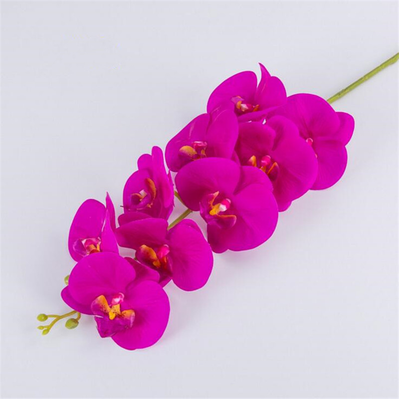 Real Touch Artificial Phalaenopsis Orchid Stem Latex Butterfly Orchids Lifelike Silicone Flower Plant - 9