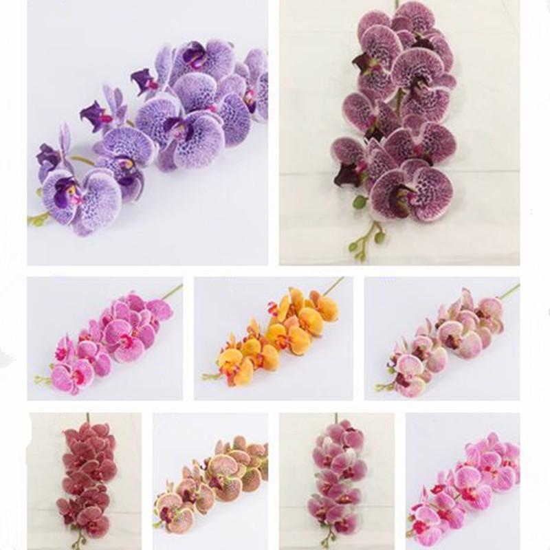 Real Touch Artificial Phalaenopsis Orchid Stem Latex Butterfly Orchids Lifelike Silicone Flower Plant - 1