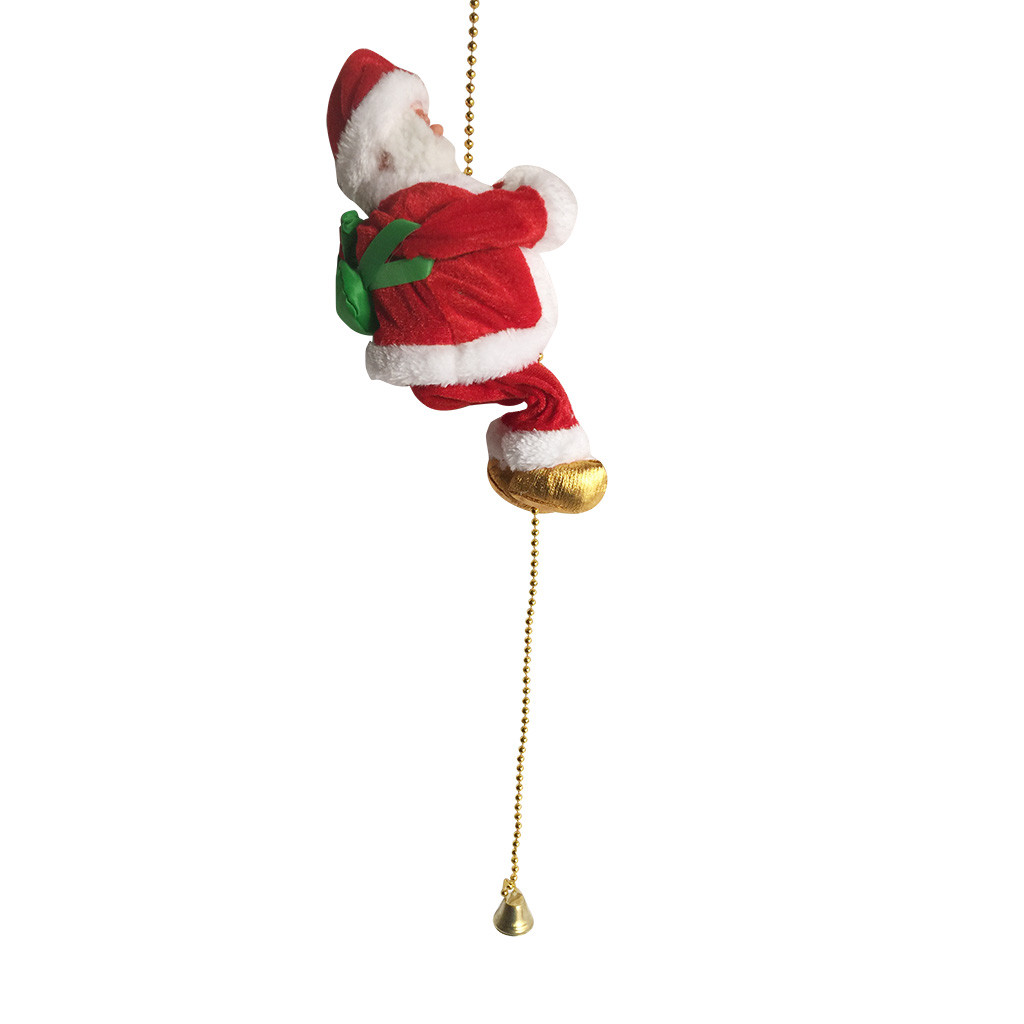 Santa Claus Electric Climbing Ladder Toy Music Playing Christmas Ornament Kids Holiday Gift Bead Climbing Figurine - 7