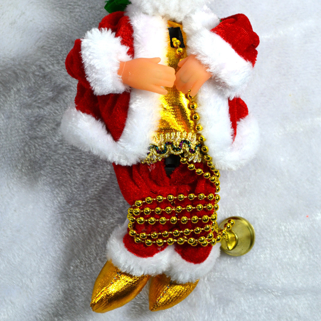 Santa Claus Electric Climbing Ladder Toy Music Playing Christmas Ornament Kids Holiday Gift Bead Climbing Figurine - 5