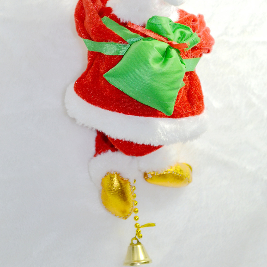 Santa Claus Electric Climbing Ladder Toy Music Playing Christmas Ornament Kids Holiday Gift Bead Climbing Figurine - 4