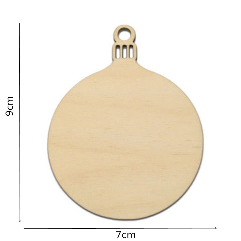 10pcs Wooden Tags Christmas Balls Decor Art Crafts Ornaments Diy Scrapbooking Home - 2