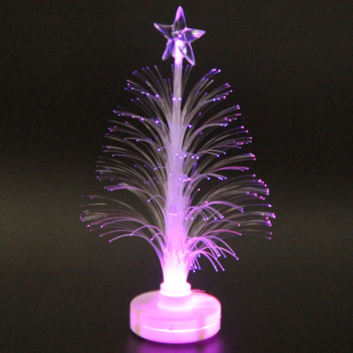 Colorful Led Fiber Optic Mini Christmas Tree With Star Topper Batterypowered Decoration - 2