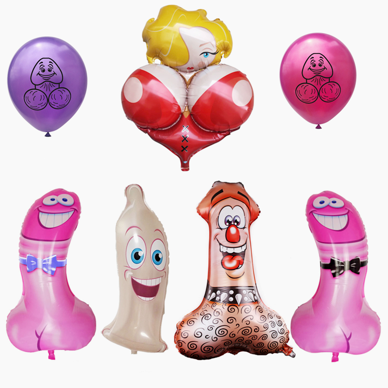 Bachelorette Party Foil Balloon Hen Night Decorations Bridetobe Sexy Pink Penis Aluminium Balloon Wedding Team Celebration - 1