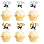 10pcs 30 40 50 60 Years Old Cupcake Toppers Birthday Party Anniversary Adult 30th 40th 50th 60th Cake Accessory Supply - 3