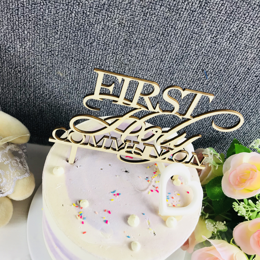 First Holy Communion Cake Topper Religious Baptism Centerpieces Baby Shower Birthday Party Decorations - 2