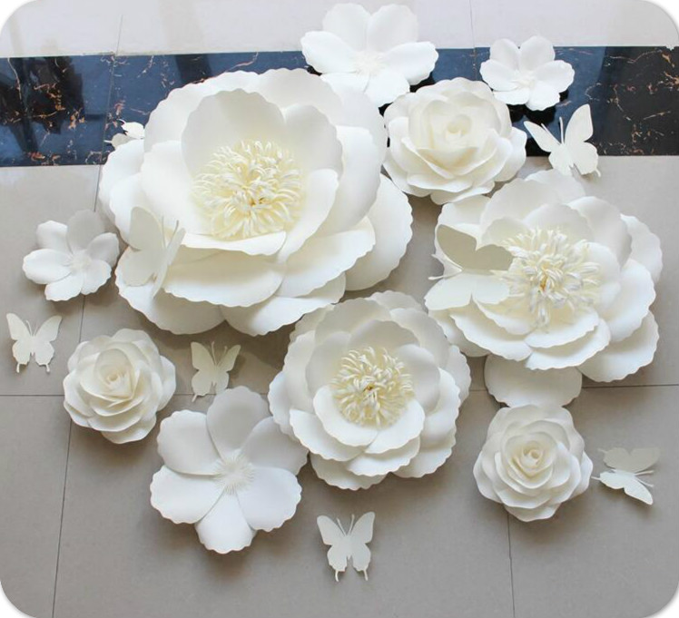 Elegant White Paper Flower Wall Art