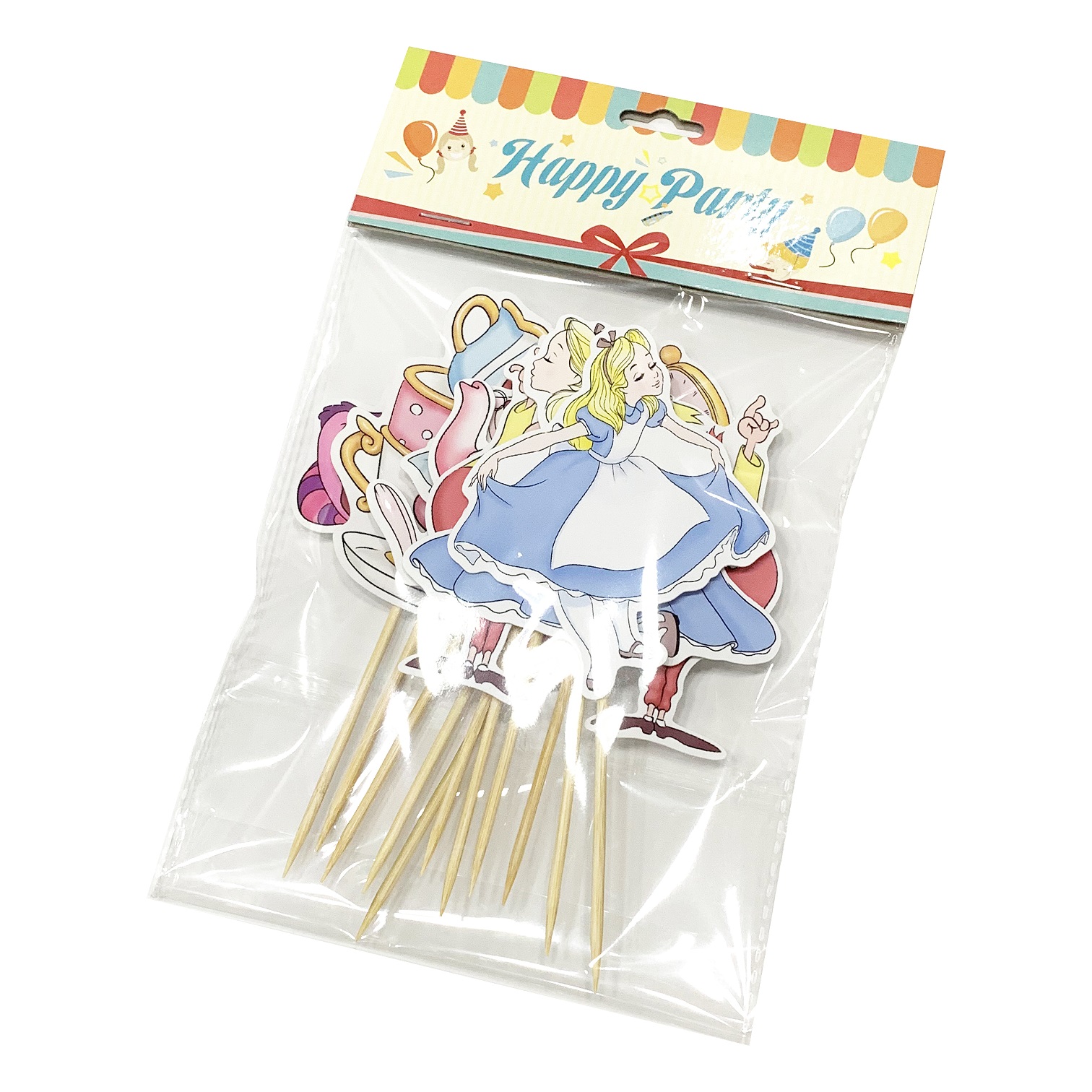 Disposable Alice In Wonderland Theme Birthday Party Cake And Cupcake Topper For Girls Decoration - 5