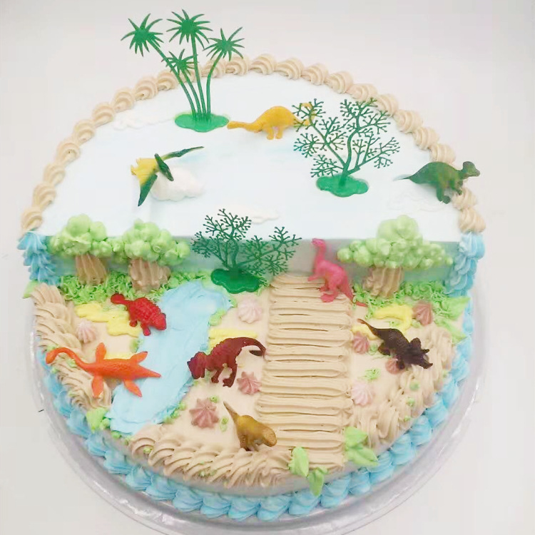 Dinosaur Jungle Themed 16pcs Diy Cake Topper Set Kids Birthday Party Baking Decorations Gifts - 2