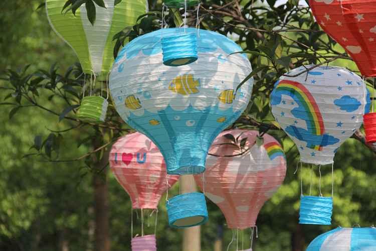 1pc White Hot Air Balloon Paper Lantern Chinese Wishing Decor For Weddings Kids Birthday Parties Home Decorations 10 12 14 16inch - 20