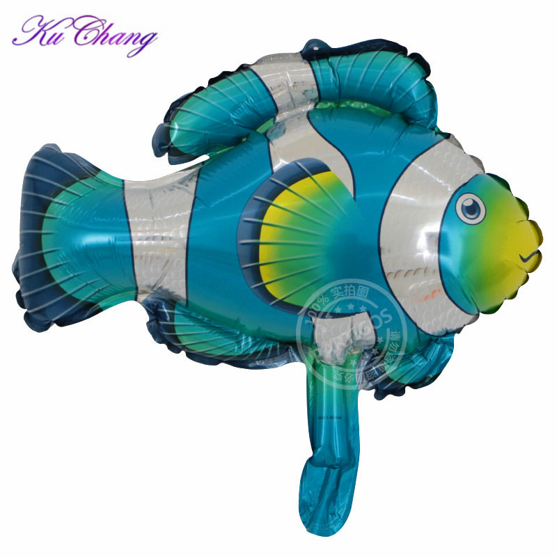 10pcs Underwater Theme Foil Balloons Mini Seahorse Shark Clown Fish For Kids Birthday Party Decoration - 2