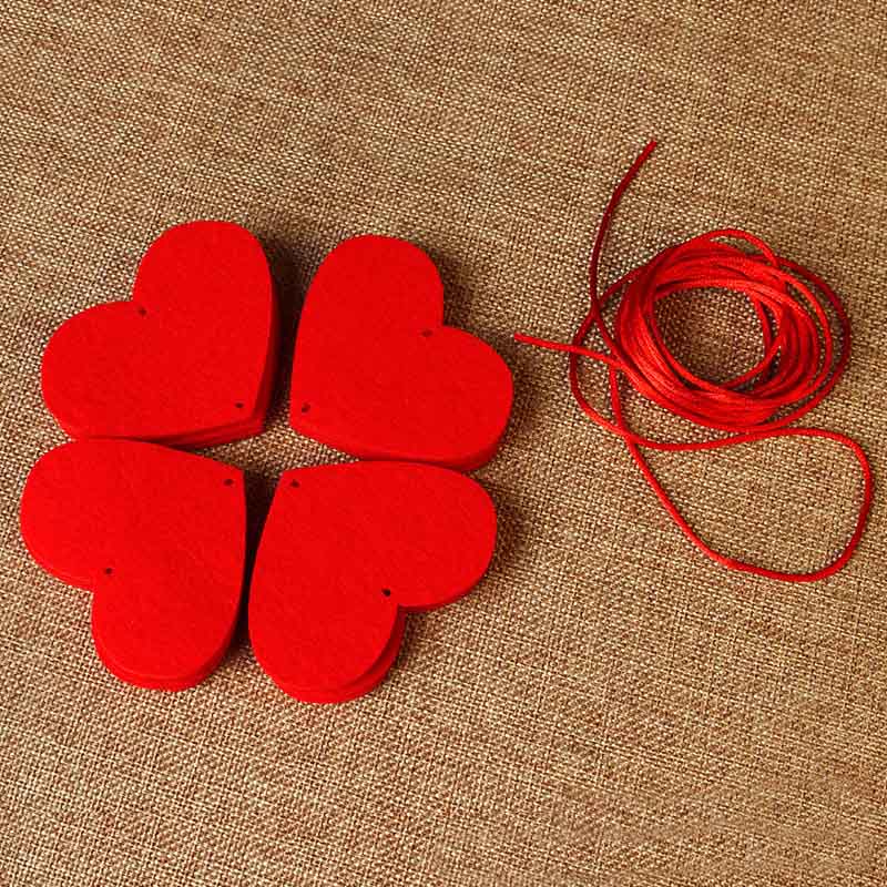 Romantic 16 Hearts Love Garland Nonwoven Valentine Ornaments For Home Wedding Party Decorations - 18