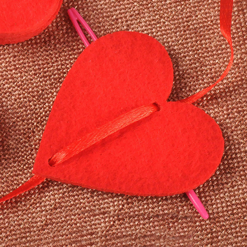 Romantic 16 Hearts Love Garland Nonwoven Valentine Ornaments For Home Wedding Party Decorations - 15