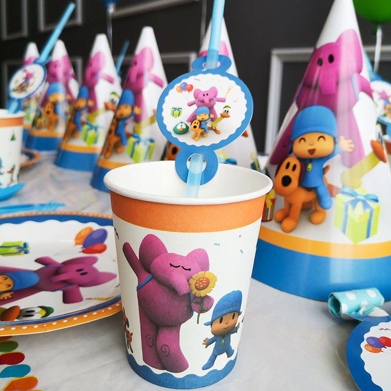 Pocoyo Party Children Theme Birthday Decoration Newborn Baby Shower Products Disposable Cups - 4