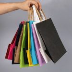 Custom Your Logo Paper Gift Bags With Handles Durable Shopping Grocery Wedding Party Multi Diy Kraft