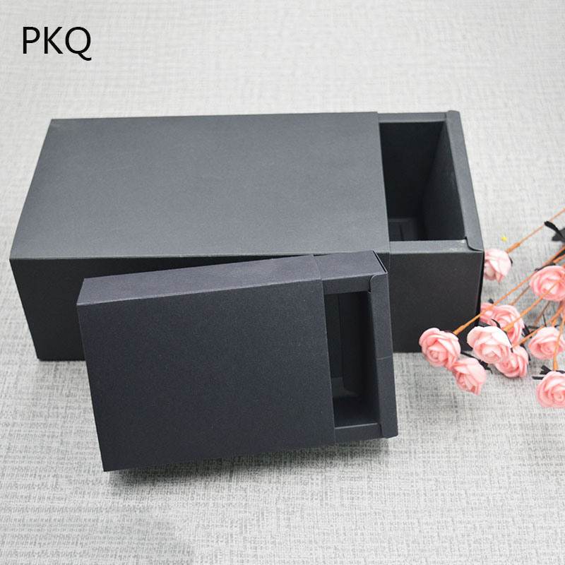 Large Black Kraft Cardboard Gift Boxes Custom Logo Multisize Packing Minimum Order 500pcs - 8