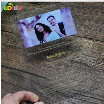 Personalized Clear Acrylic Wedding Invitation Card With Custom Couple  Photos -  - Up to 50% Discount - Free Delivery