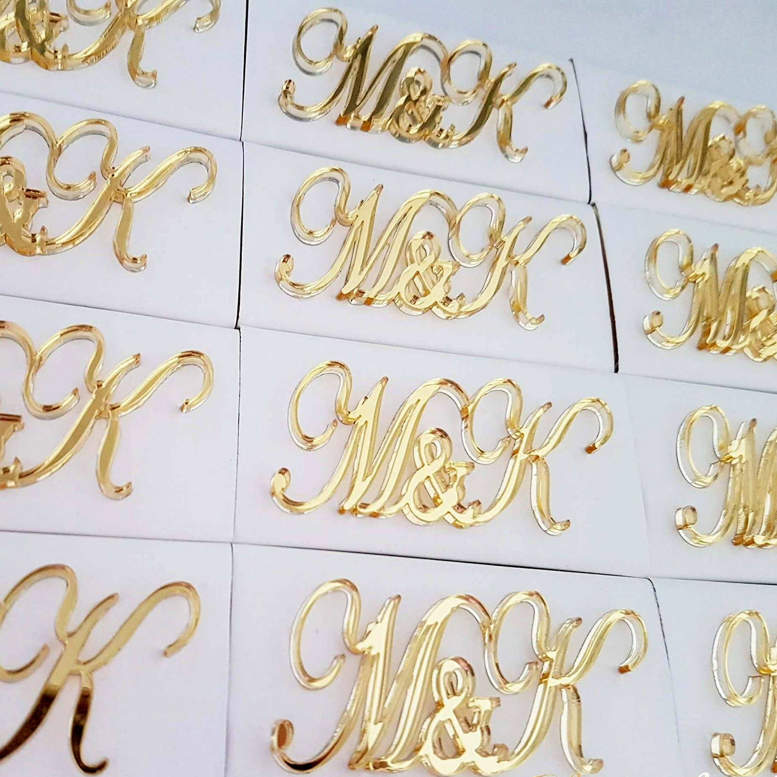 12 Pcs Custom Golden Mirror Chocolate Tags Personalized Laser Cut Names Bar Bonbonniere Plaque Mirrored Gift Tag - 2