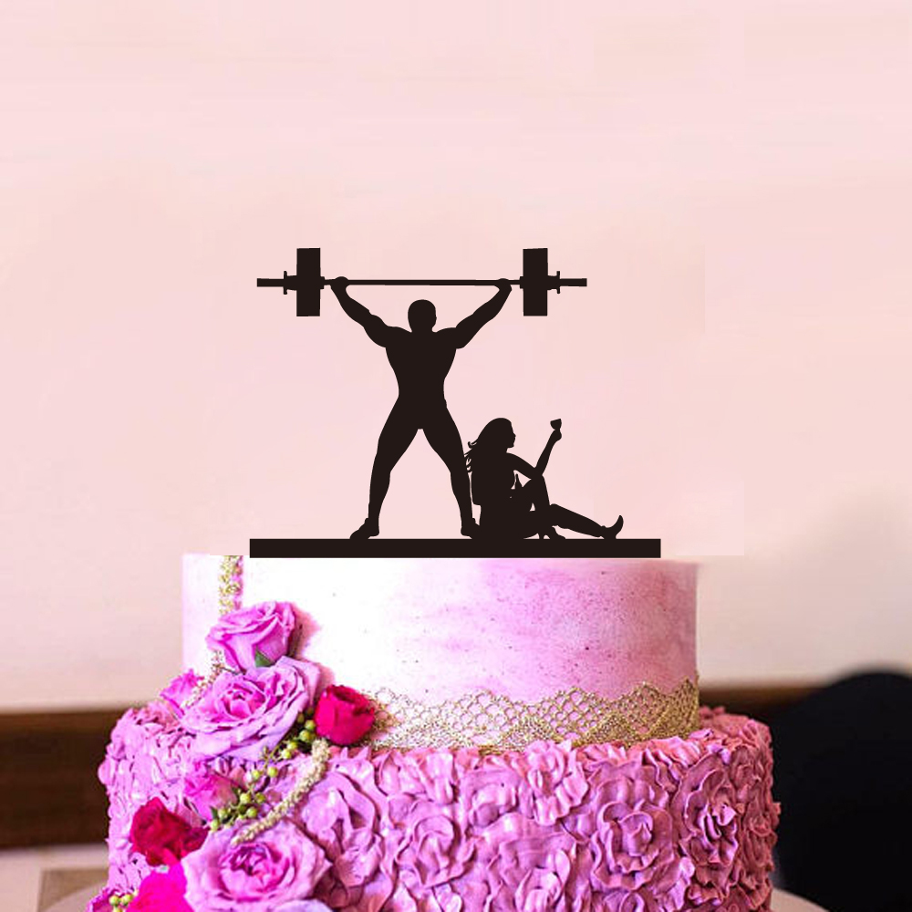 Chic Black Acrylic Wedding Cake Topper Funny Bride Groom Shooting Style Mr Mrs Decor - 4