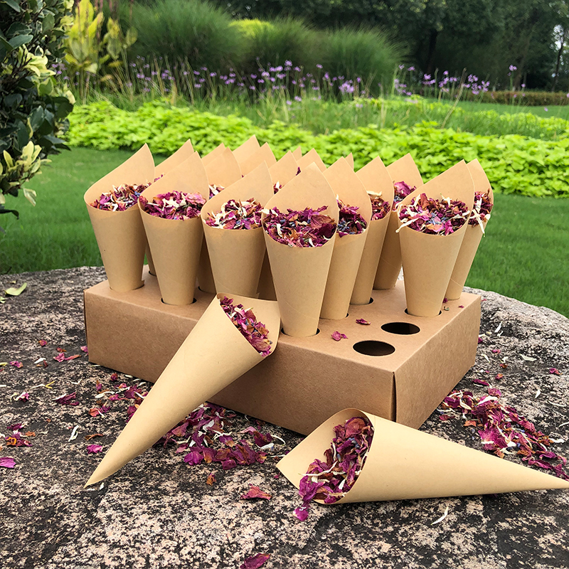 Feestigo Biodegradable Natural Dried Rose Petals Confetti For Wedding Birthday Party Romantic Decorations - 2