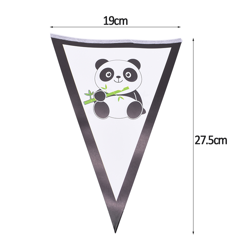 Pandathemed Party Set Foil Balloon Striped Straws Cake Topper Candy Bag Tableware For Baby Shower - 24