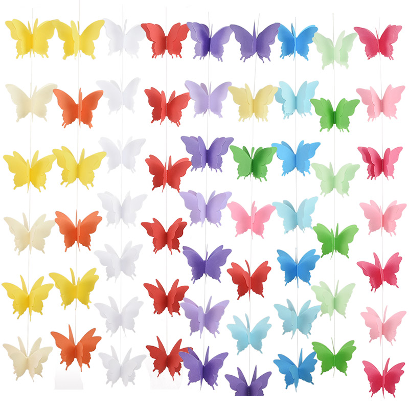 2 8m Colorful 3d Butterfly Paper Garland Banner For Birthday Party Baby Shower Decoration Wedding - 6