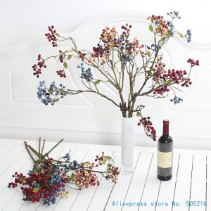1 Pcs Flexible Long Soft Stem Beautiful Artificial Bush Berry Branch Home Decoration Gift F442 - 2