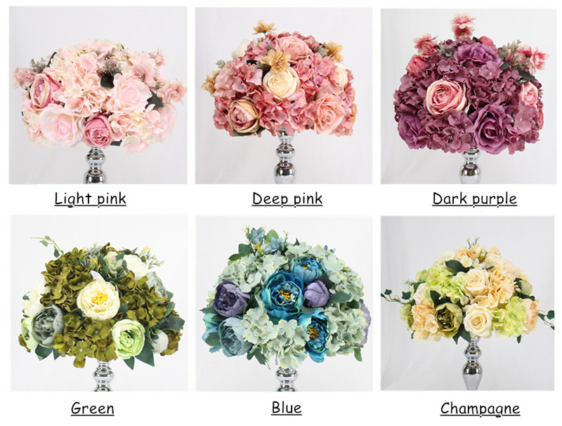 Luxurious Custom 3545cm Rose Peony Artificial Flower Ball Wedding Table Centerpiece Vase Backdrop Decorations - 3