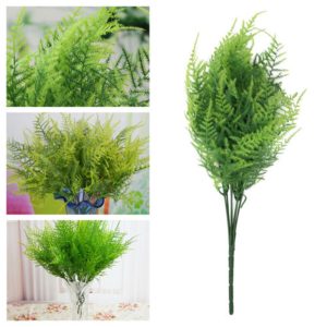 1 2 3 Pcs 7 Stems Artificial Asparagus Fern Bush Plants Home Cafe Office Party Decor Festive Plastic Green Fake Grass - 2