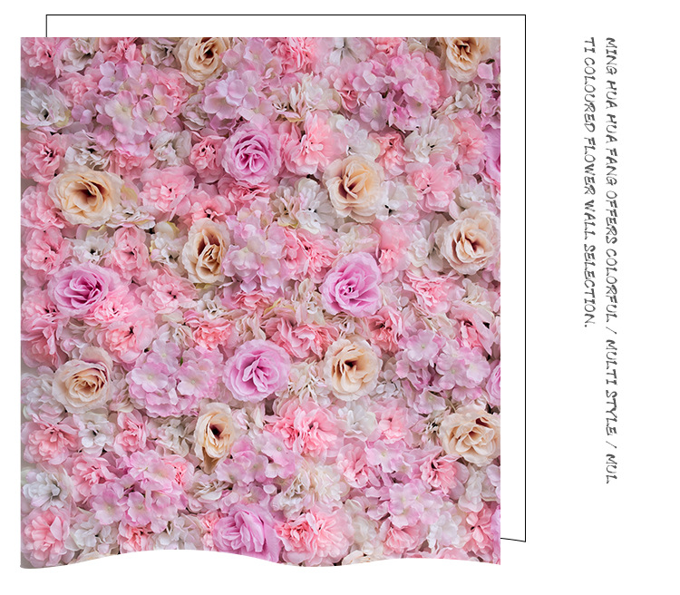 40x60cm Luxury Silk Rose Flower Wall Panel Artificial Floral Backdrop For Wedding Event Decoration - 8