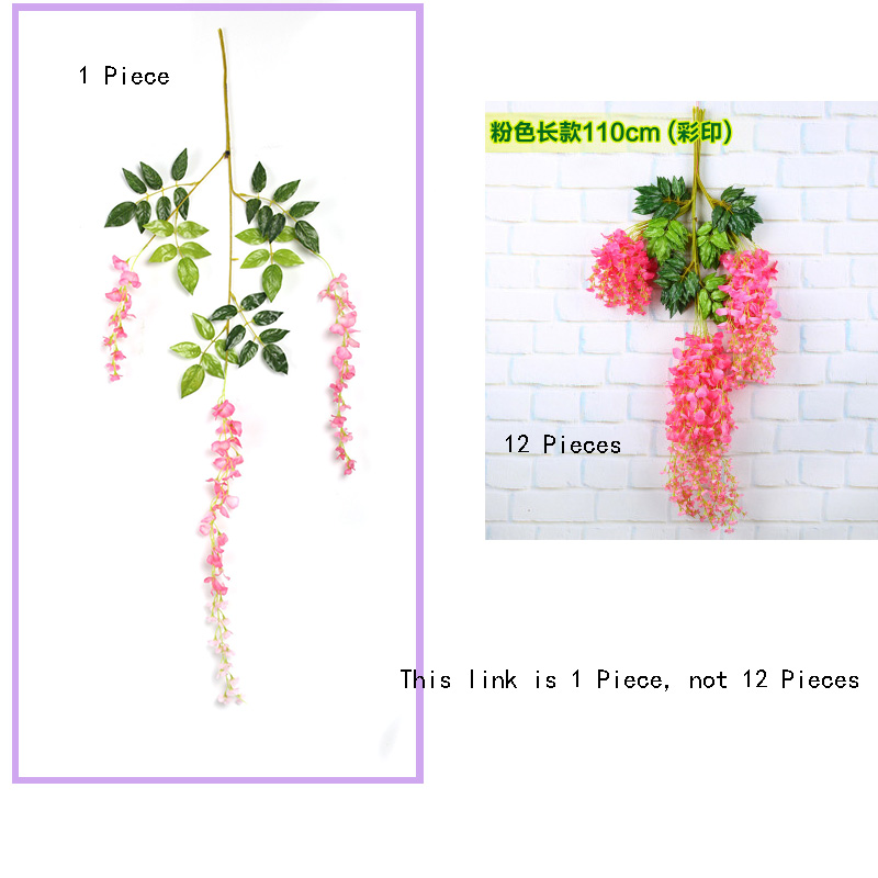 Artificial Silk Wisteria Vine White Hanging Flower Garland For Wedding Home Hotel Decorations - 1