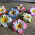 10pcs Lot Plumeria Hawaiian Pe Foam Frangipani Artificial Flower Headdress Flowers Egg Wedding Decoration Party - 3