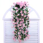 1pc Rattan Lily Hanging Flowers Wall Orchid Basket Living Room Home Decoration Accessories Artificial Flower - 3