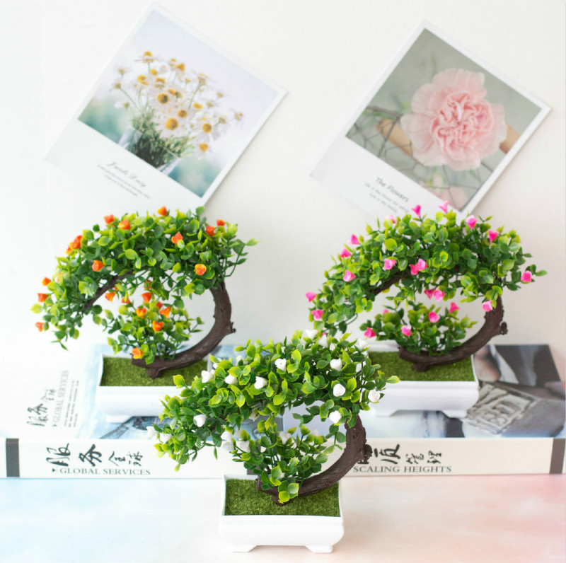 Faux Bonsai Tree With Potted Ornaments For Home Hotel And Garden Decor Artificial Plant - 7