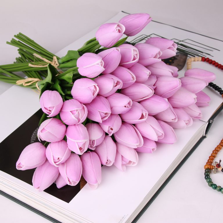 10piece Real Touch Artificial Tulip Bouquet For Weddings Latex Flowers