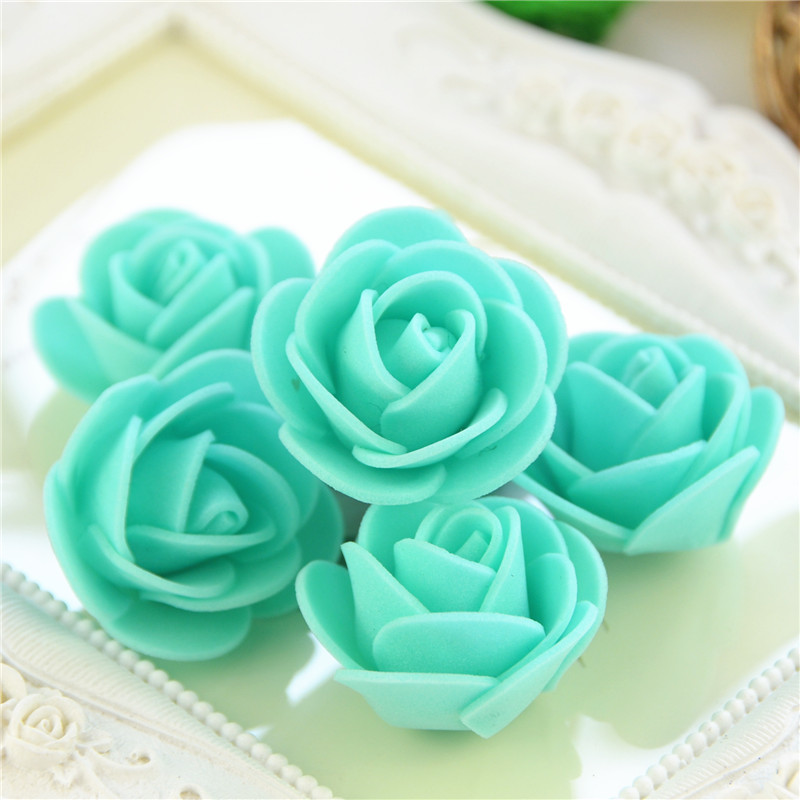 50pcs Pack Mini Multicolor Pe Foam Rose Heads Handmade Diy Wedding Home Festival Party Decorations - 25