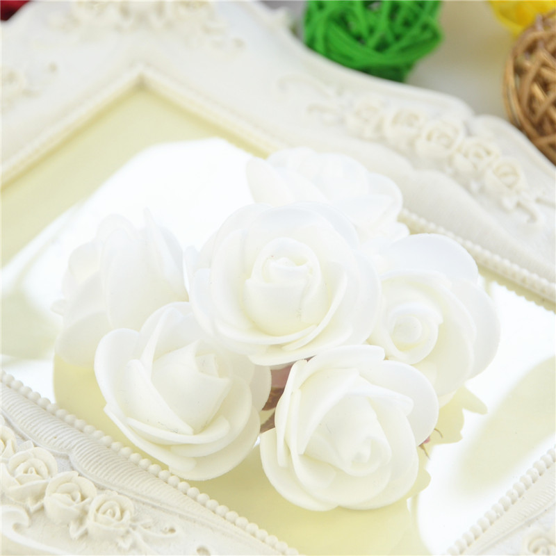 50pcs Pack Mini Multicolor Pe Foam Rose Heads Handmade Diy Wedding Home Festival Party Decorations - 24