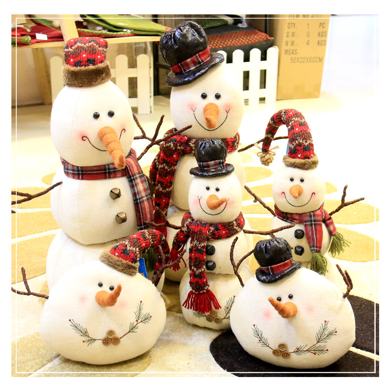 Handmade Linen Snowman Dolls Unique Christmas Decorations Holiday Home Decor Festive Table Centerpiece - 15