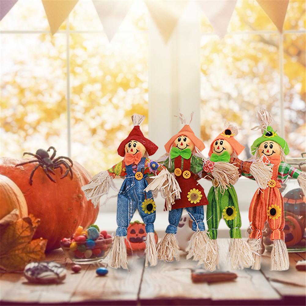 Cute Standing Scarecrow Autumn Garden Ornament For Halloween Decoration Mall Bar Ktv Random Color - 6