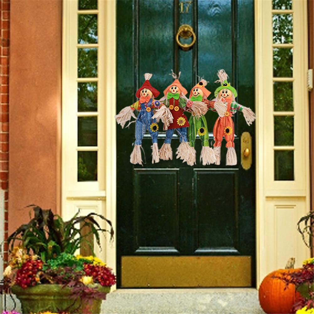 Cute Standing Scarecrow Autumn Garden Ornament For Halloween Decoration Mall Bar Ktv Random Color - 4