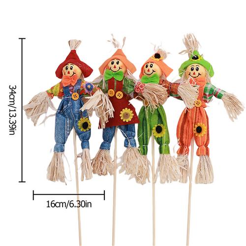 Cute Standing Scarecrow Autumn Garden Ornament For Halloween Decoration Mall Bar Ktv Random Color - 3