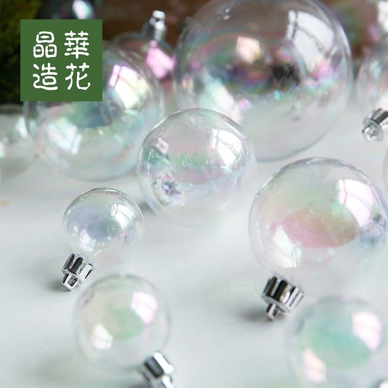 Holiday Decoration Christmas Transparent Ball Colorful Bubble Set Ornament - 5