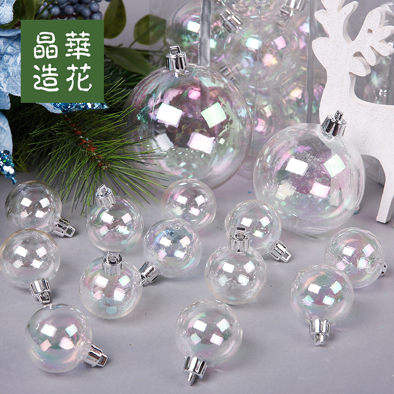 Holiday Decoration Christmas Transparent Ball Colorful Bubble Set Ornament - 4