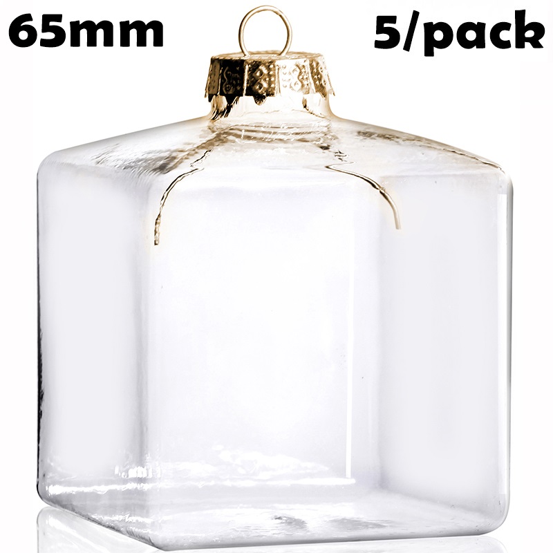 Clear Glass Cube Ornaments 5pack For Home Garden And Party Decorations H80xl80xw30mm - 18