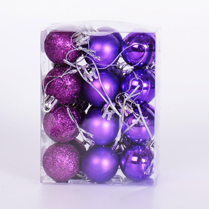 24piece Set Of 30mm Mini Christmas Ball Baubles Durable Plastic Tree Ornaments For Holiday Parties Mu8669 - 9